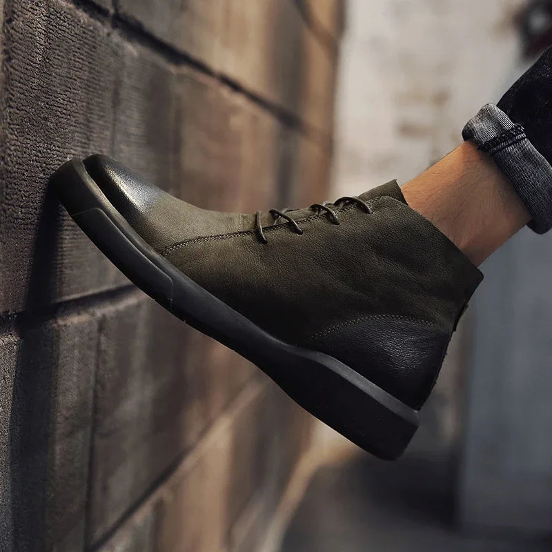 Herren Schnürstiefel Mit Runder Spitze | Moderner Streetstyle