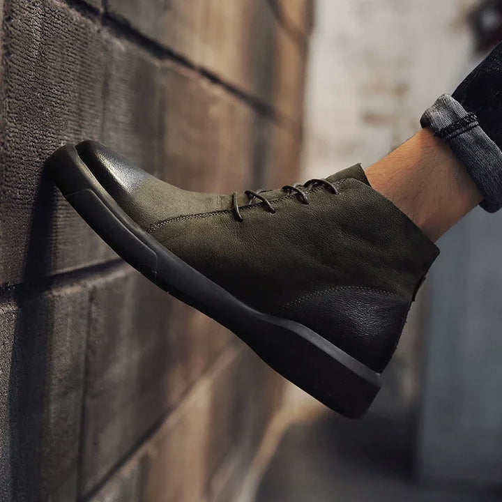 Herren Schnürstiefel Mit Runder Spitze | Moderner Streetstyle