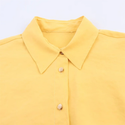 Chemise femme col à boutons manches longues | Oversize