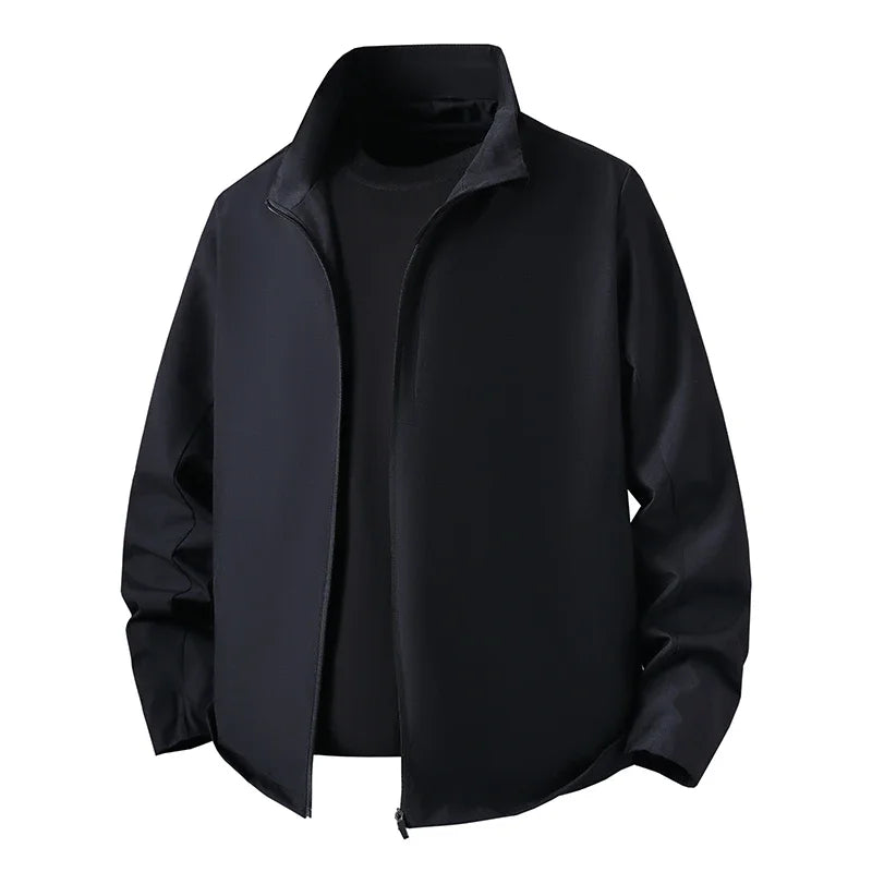Pánská bunda s límcem na zip, dlouhý rukáv | Casual