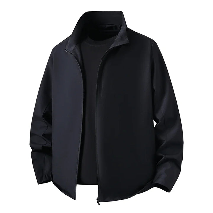 Pánská bunda s límcem na zip, dlouhý rukáv | Casual