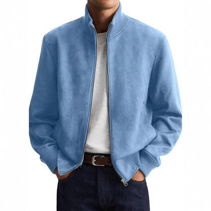 Herren Langarm Jacke mit Stehkragen Reißverschluss | Klassisch
