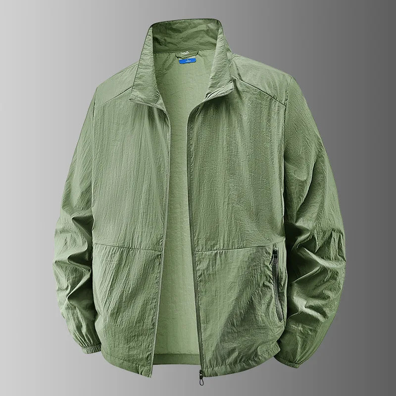 Herren Stehkragen Reißverschluss Jacke Langarm | Windjacke