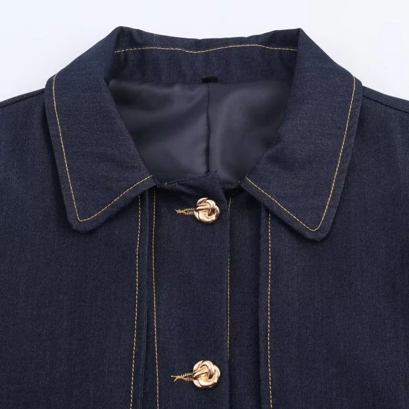 Zestaw damskich spodni | Dwuczęściowy strój z marynarką na guziki | Strukturalna sylwetka | Elegancki, casualowy look