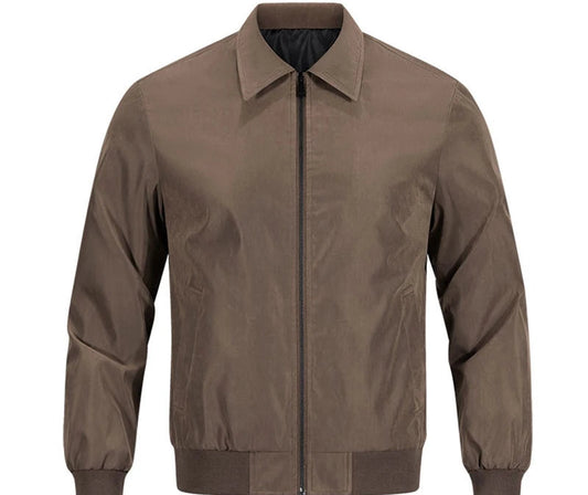 Men's Solid Color Lapel Jacket Hiking Outdoor Fishing Trekking Sports Coat Windproof Wear-Resistant Camping Hunting Jacket