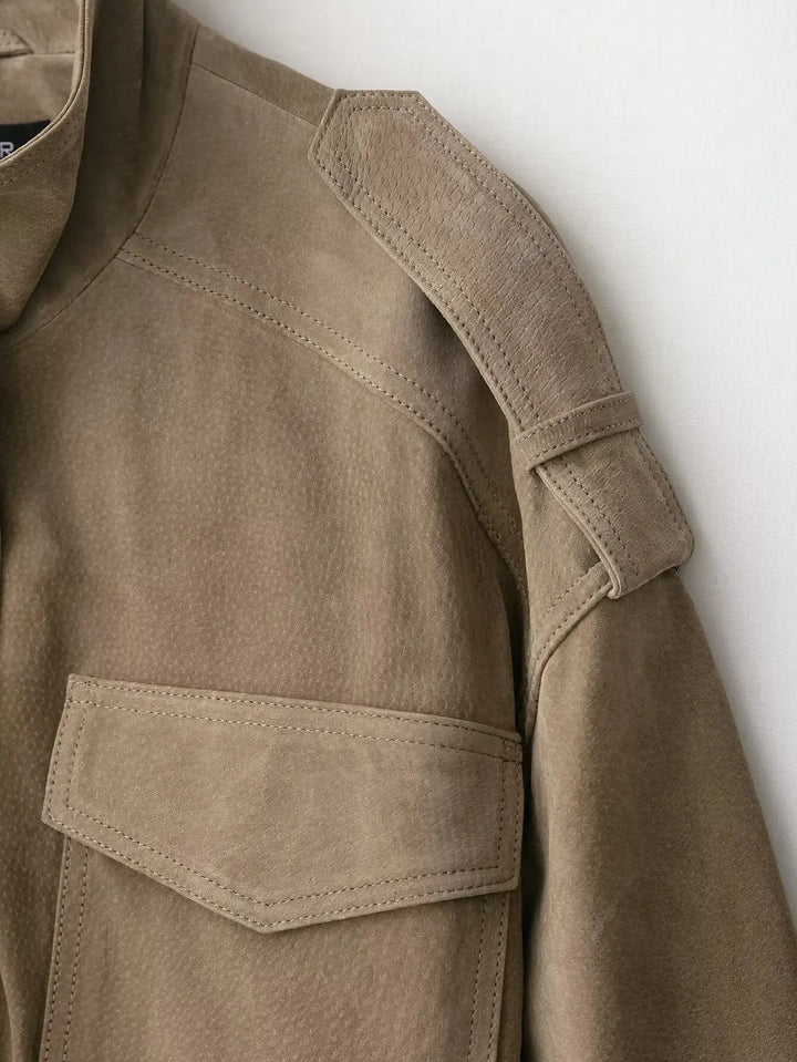 Damen Langarm Kragen Reißverschluss Jacke | Vintage