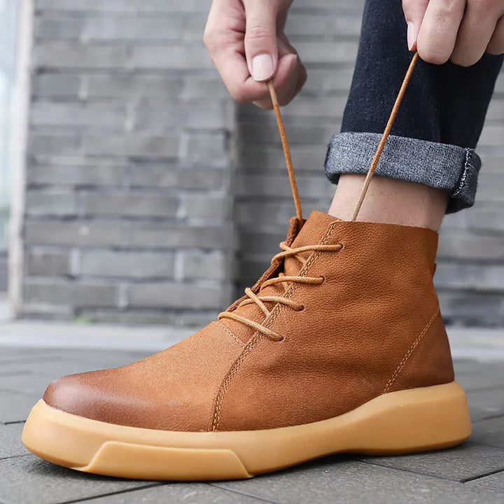 Herren Schnürstiefel Mit Runder Spitze | Moderner Streetstyle