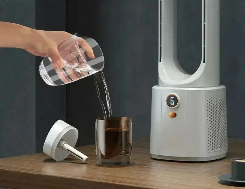 Přenosný USB vzduchový chladič | Stolní ventilátor s funkcí rozprašování | LED noční světlo | Tichý ventilátor do ložnice