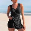 Costume da bagno senza maniche da donna con spalline larghe | Con volant