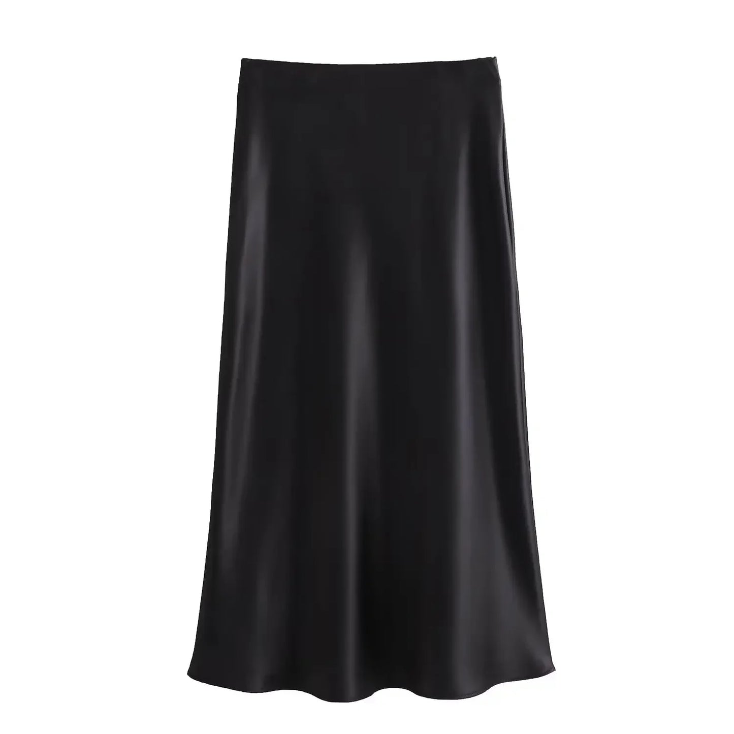 Women's High Waist Flared A-Line Solid Color Skirt | Midi