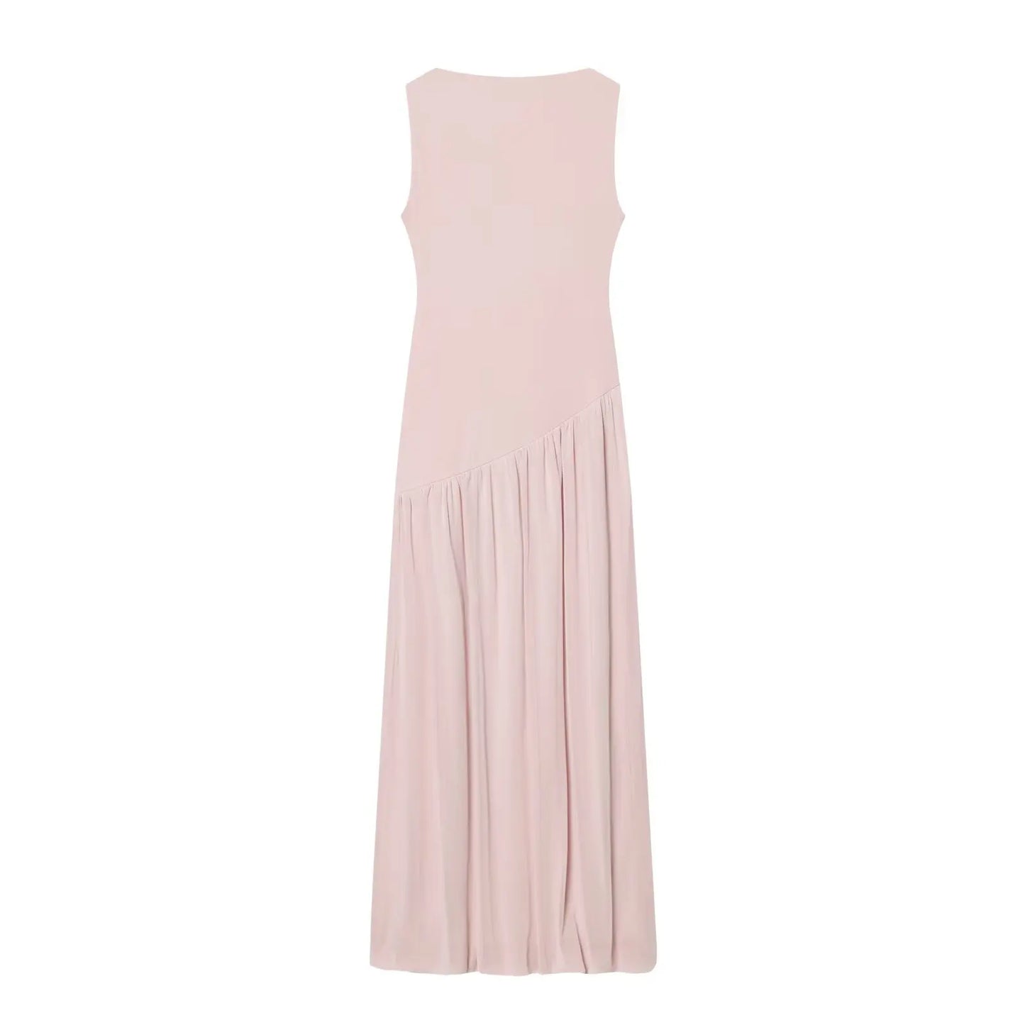 Damen Kleid Ärmellos Rundhals Tiefe Taille Kleid | Maxi