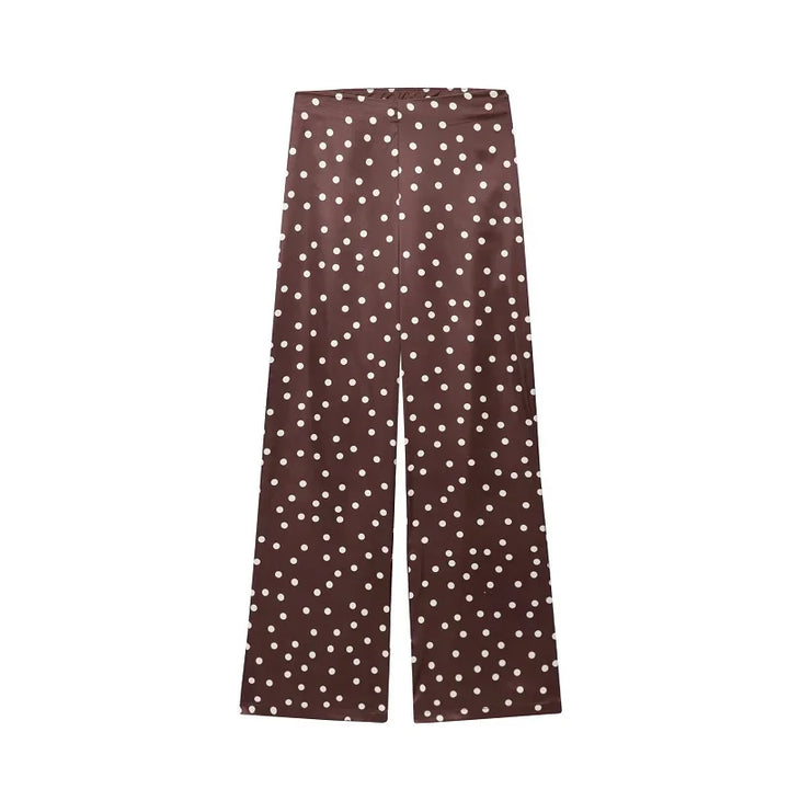 Set două piese Damski Groszki Top bandeau și pantaloni evazați | Stil potrivit