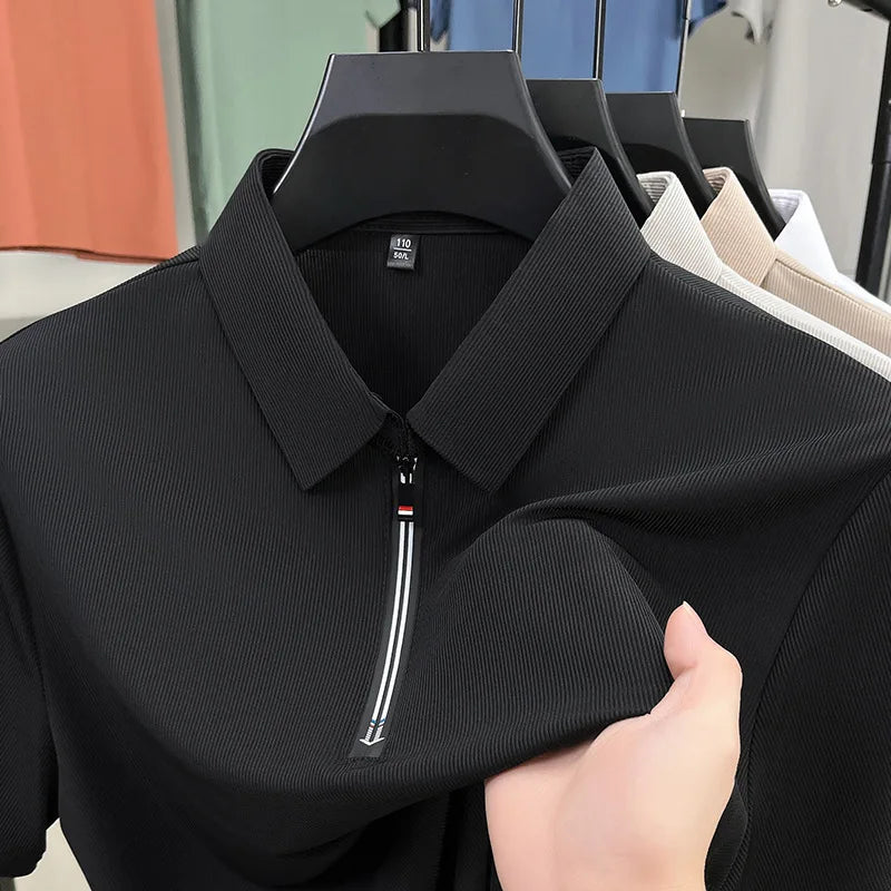 Pánské polo tričko se zipem krátký rukáv | Každodenní
