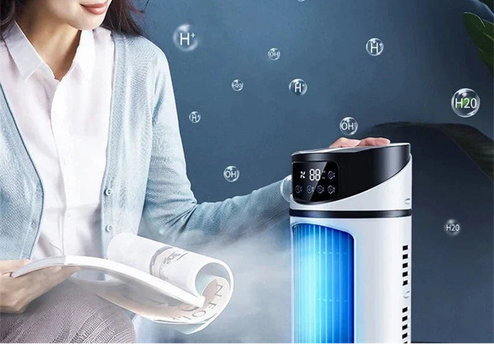 Raffreddatore d'aria USB portatile | Ventilatore da tavolo 3-in-1 | Umidificazione e circolazione dell'aria | Design compatto