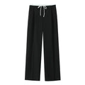 Damen High Waist Hose Mit Kordelzug Geradem Bein Casual Stil | Volle Länge