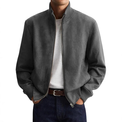 Herren Langarm Jacke mit Stehkragen Reißverschluss | Klassisch