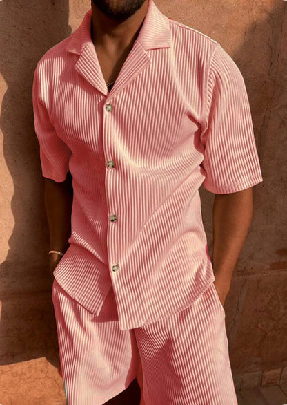 Men's corduroy set with short sleeves – summer comfort in a stylish look