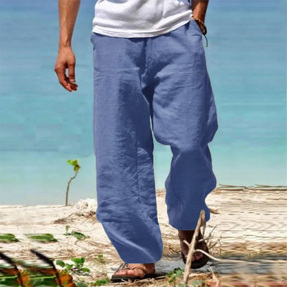 Pantaloni da uomo casual con gambe larghe e coulisse | Tasche laterali