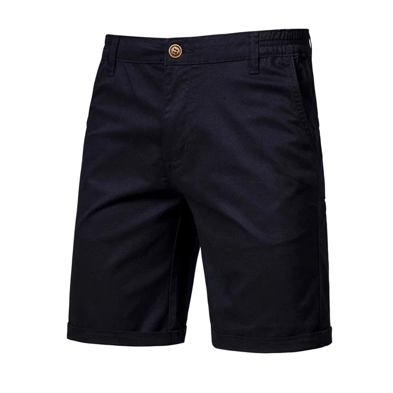 Pantaloncini da uomo casual con gambe dritte e chiusura con bottoni | Tasche laterali