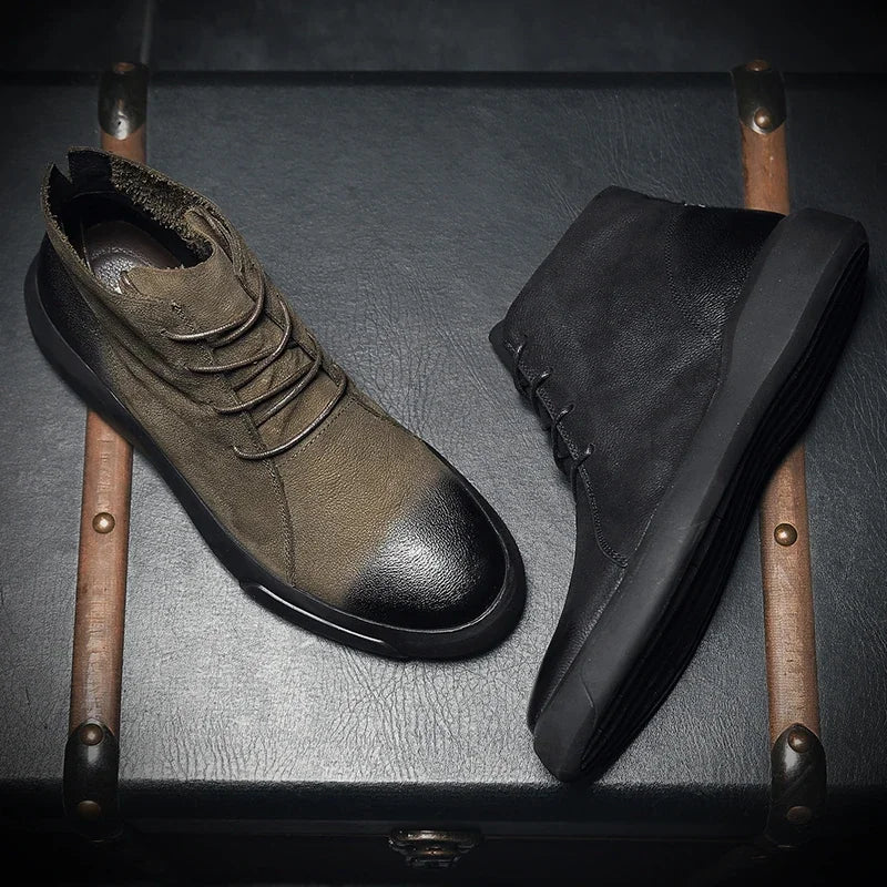 Herren Schnürstiefel Mit Runder Spitze | Moderner Streetstyle