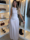 Damen Kleid Ärmellos Rundhals Tiefe Taille Kleid | Maxi
