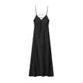 Damen Kleid Ärmellos V-Ausschnitt Rückenfrei Abendkleid | Maxi