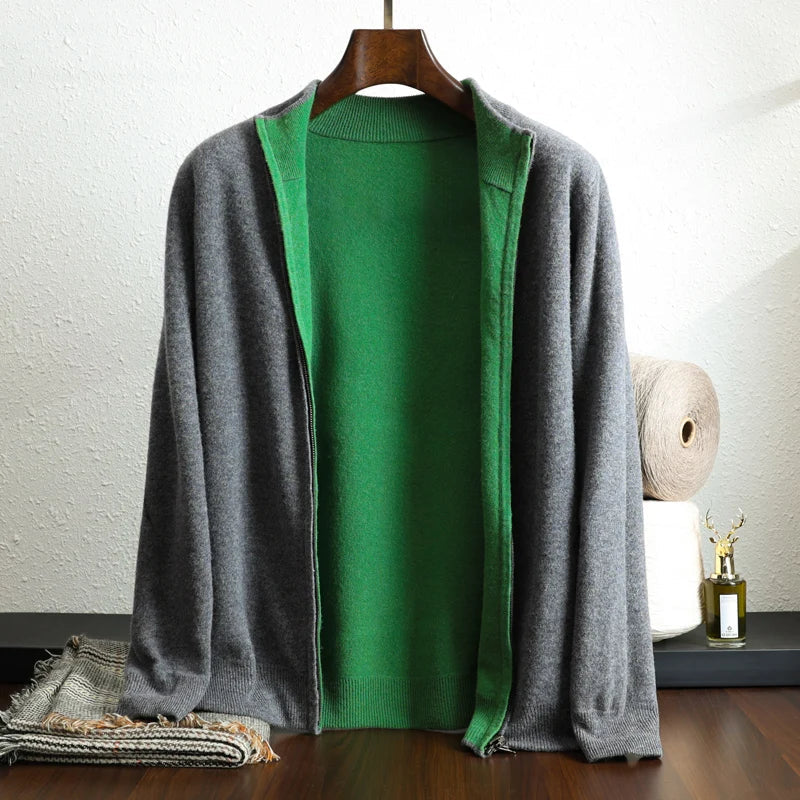 Pánský kardigan s dlouhým rukávem, otevřený | Styl casual