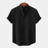 Men's Short Sleeve Shirt with Stand Collar | Smart Casual Style