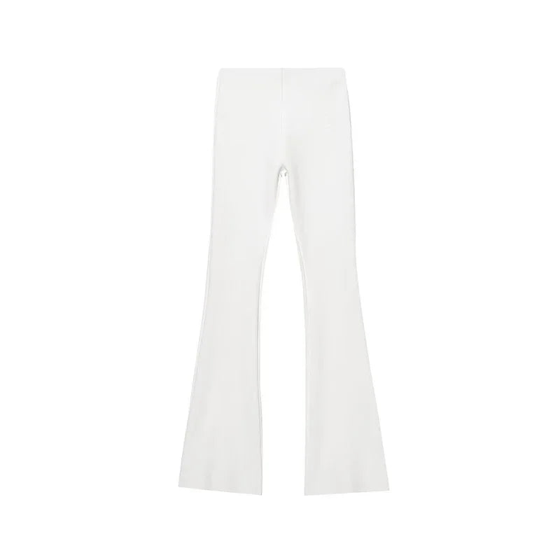 Top damă fără mâneci cu bască și pantaloni largi, set două piese | Stil lejer