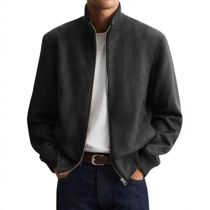 Herren Langarm Jacke mit Stehkragen Reißverschluss | Klassisch