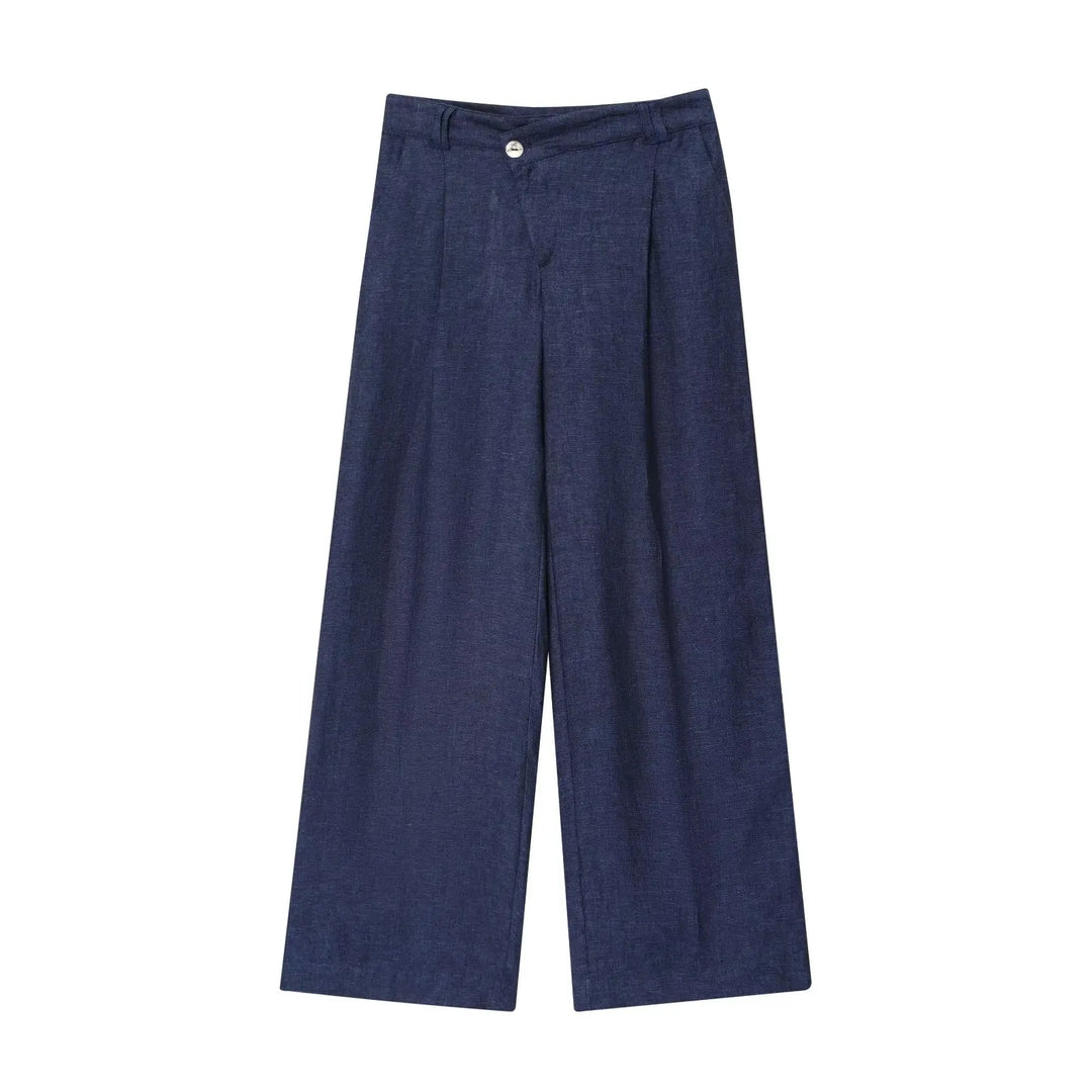 Set pantaloni damă | Ținută în două piese cu vestă cu nasturi | Picior larg | Look elegant casual