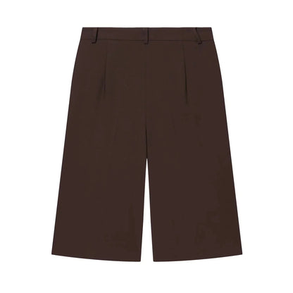 Women's Set with a Short Shirt with Long Sleeves and Wide Bermuda Shorts | Streetwear Style