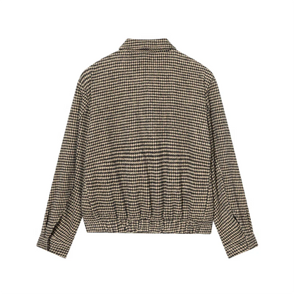 Women's Set with Zip-Up Jacket with Long Sleeves and Straight-Leg Pants | Vintage Style