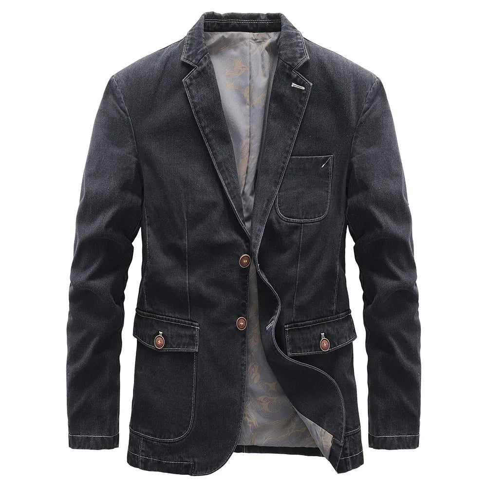 Herren Blazerjacke mit langen Ärmeln und Knopfverschluss | Smart Casual Style