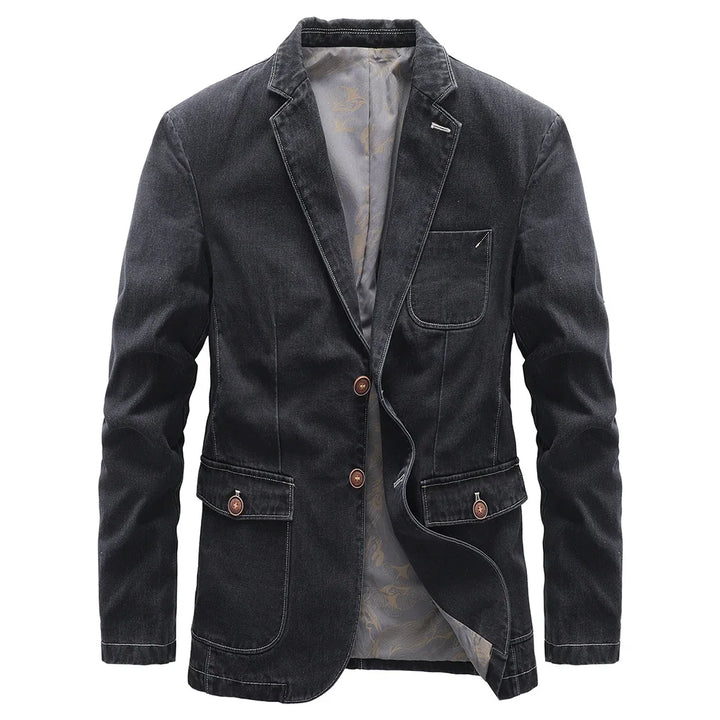 Herren Blazerjacke mit langen Ärmeln und Knopfverschluss | Smart Casual Style