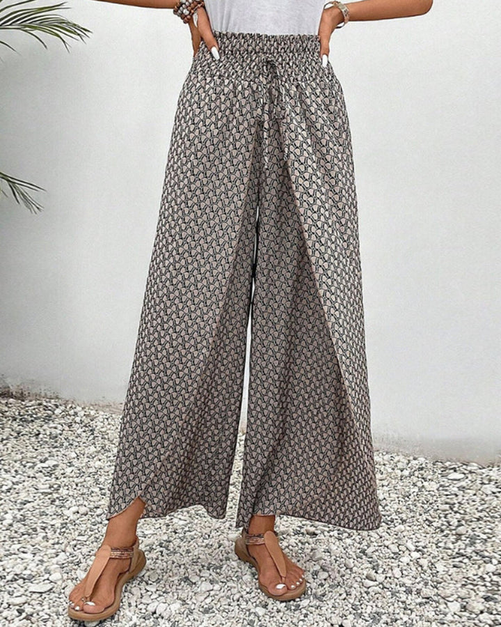 Sapphira | Damen-Palazzo-Hose mit Hoher Taille und Geometrischem Print | Weites Bein 2