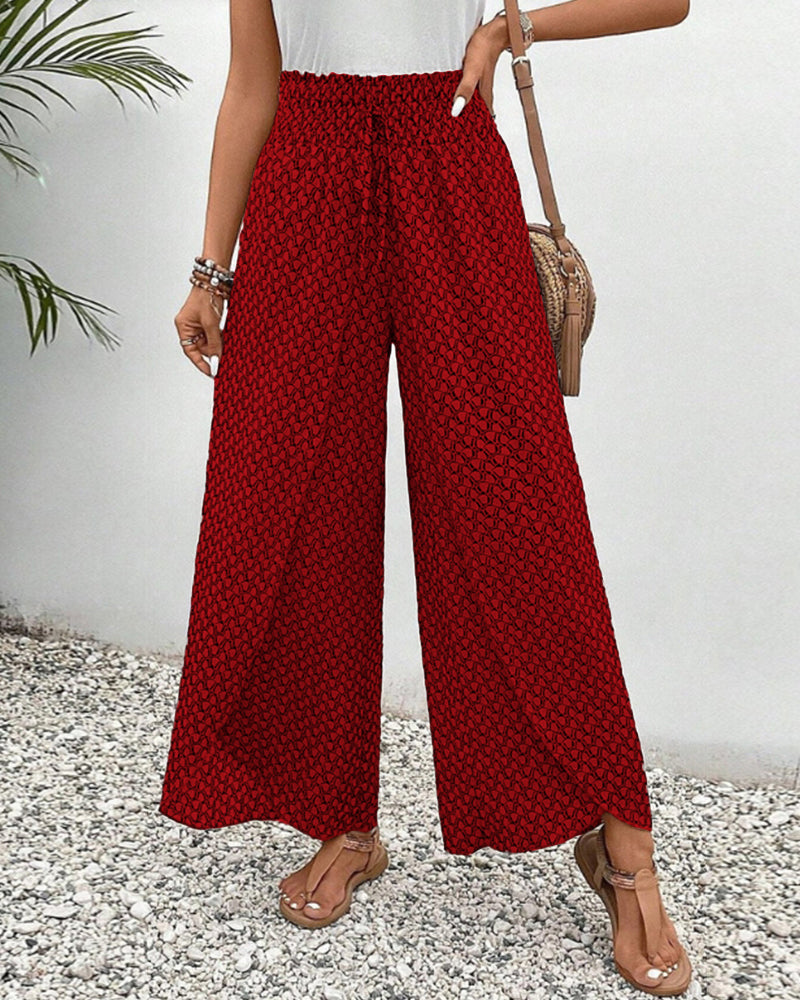 Sapphira | Damen-Palazzo-Hose mit Hoher Taille und Geometrischem Print | Weites Bein 4