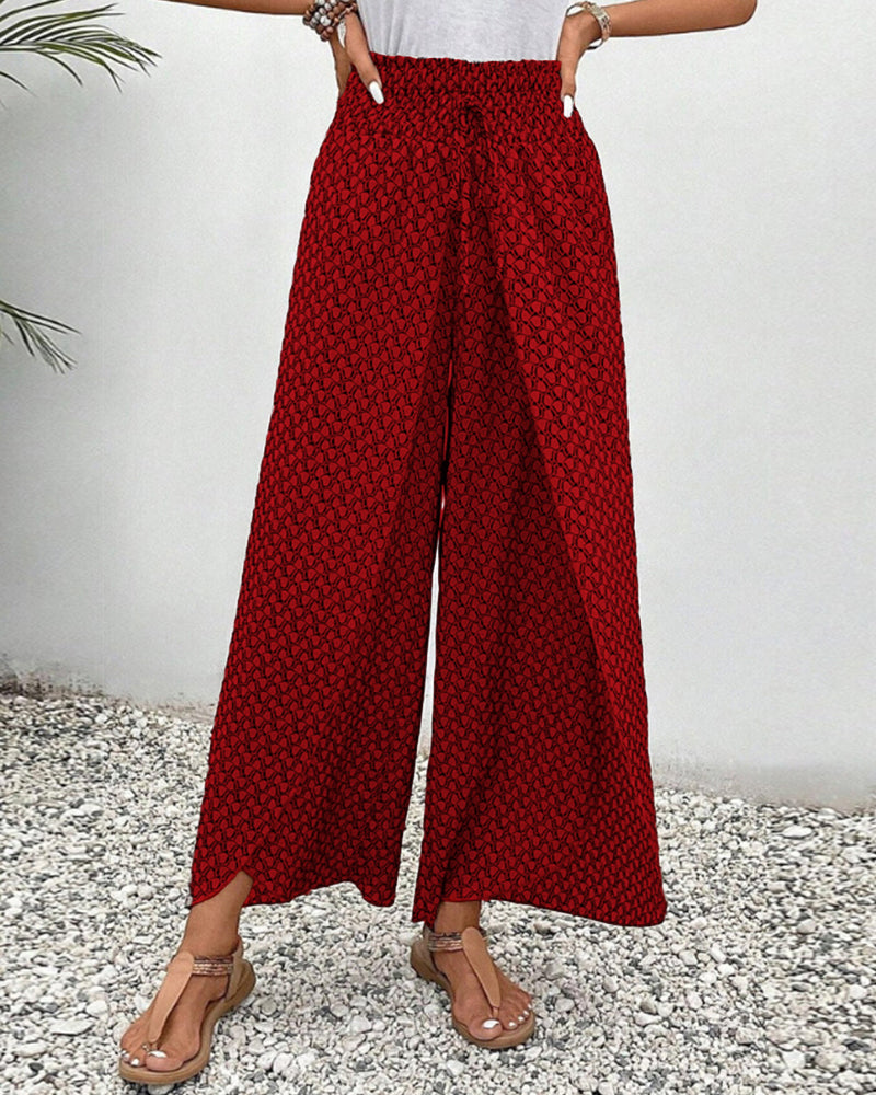 Sapphira | Damen-Palazzo-Hose mit Hoher Taille und Geometrischem Print | Weites Bein 6