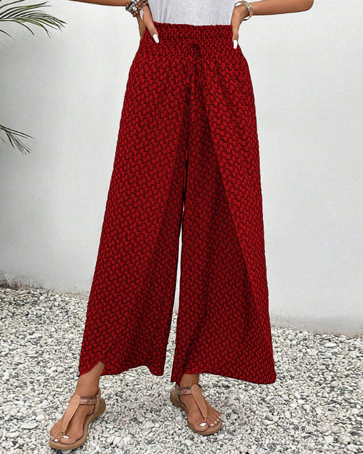 Sapphira | Damen-Palazzo-Hose mit Hoher Taille und Geometrischem Print | Weites Bein 6
