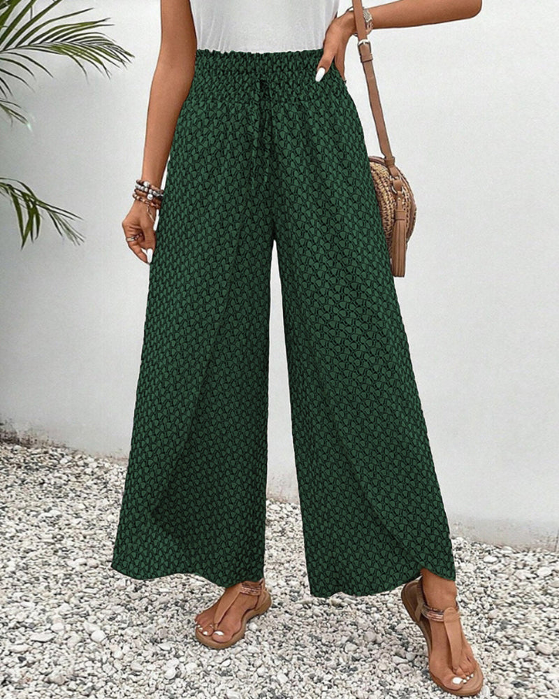 Sapphira | Damen-Palazzo-Hose mit Hoher Taille und Geometrischem Print | Weites Bein 8