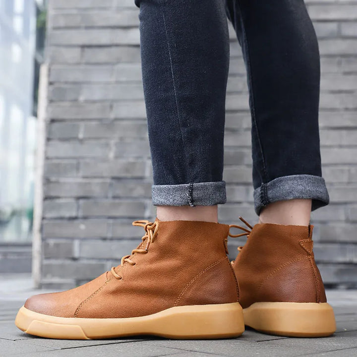 Herren Schnürstiefel Mit Runder Spitze | Moderner Streetstyle