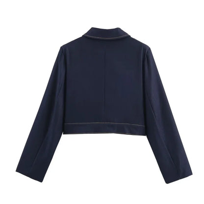 Women's Pants Set | Two-Piece Outfit with Button Jacket | Structured Silhouette | Elegant Casual Look