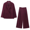 Women's Oversized Blazer and Pleated Wide Pants Two-Piece Set | Office Style