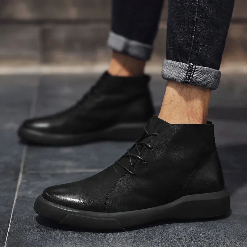 Men's Lace-Up Shoes with Round Toe | Modern Urban Style