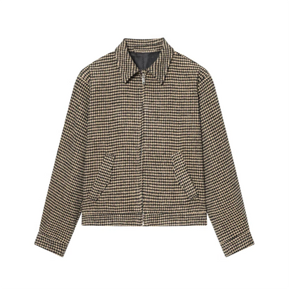 Women's Set with Zip-Up Jacket with Long Sleeves and Straight-Leg Pants | Vintage Style