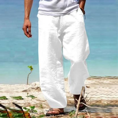 Pantaloni da uomo casual con gambe larghe e coulisse | Tasche laterali