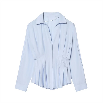 Camicia donna con colletto e bottoni a manica lunga | Minimalista
