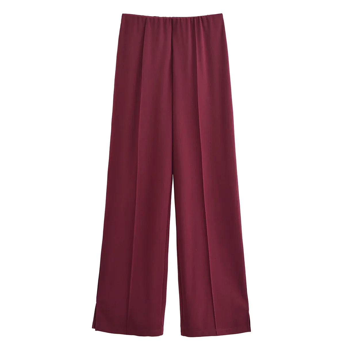 Damen Freizeit Set | Zweiteiliges Outfit mit Rundhalsoberteil | Weite Hose mit Nahtdetails | Lässiger Komfortlook