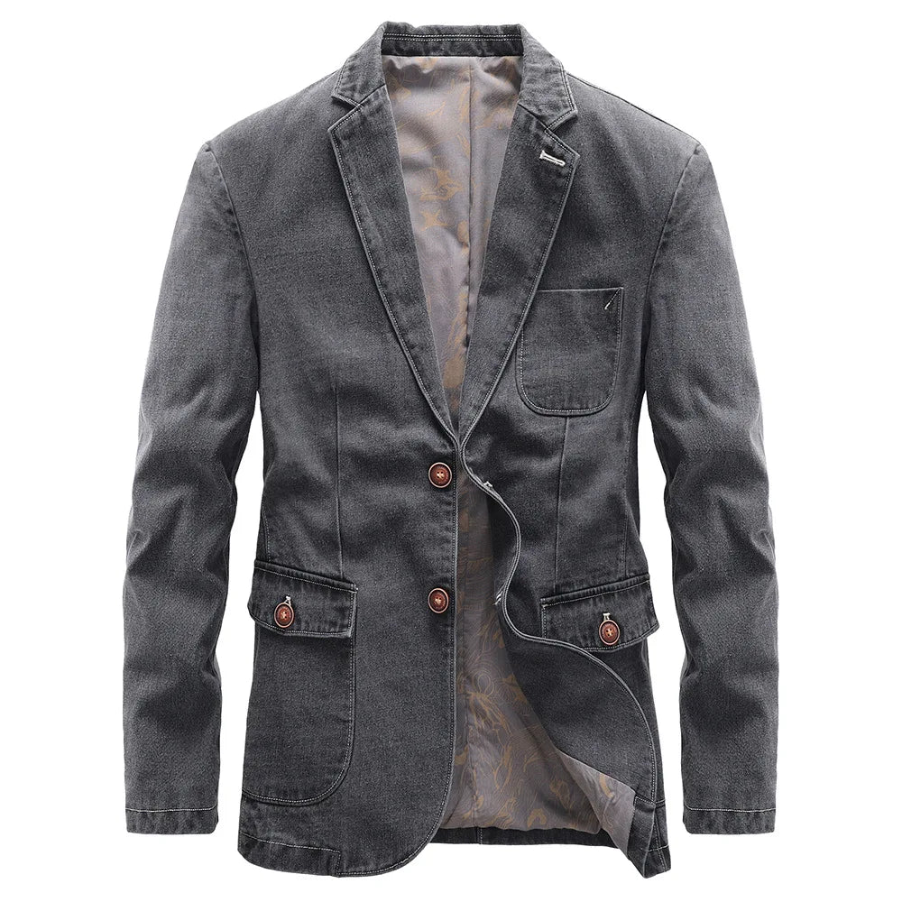 Herren Blazerjacke mit langen Ärmeln und Knopfverschluss | Smart Casual Style