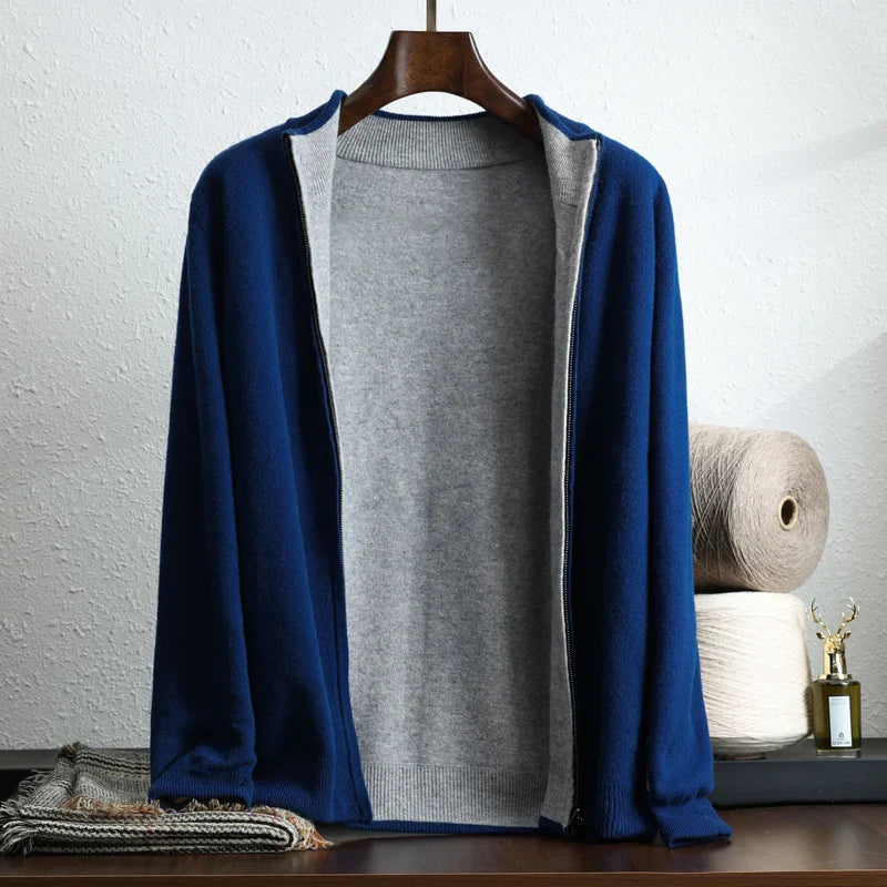 Pánský kardigan s dlouhým rukávem, otevřený | Styl casual